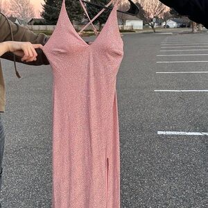 Chic Pink Textured Dress